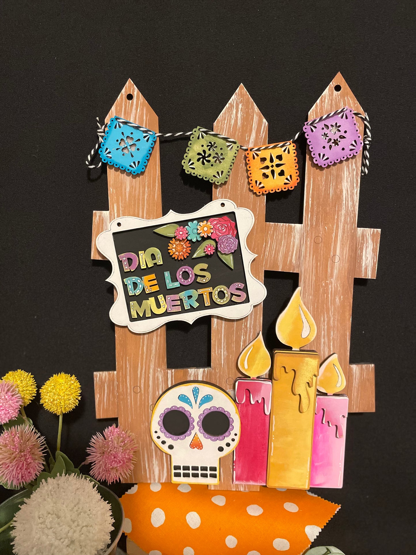 Interchangeable Fence Decor Dia de la Muertos