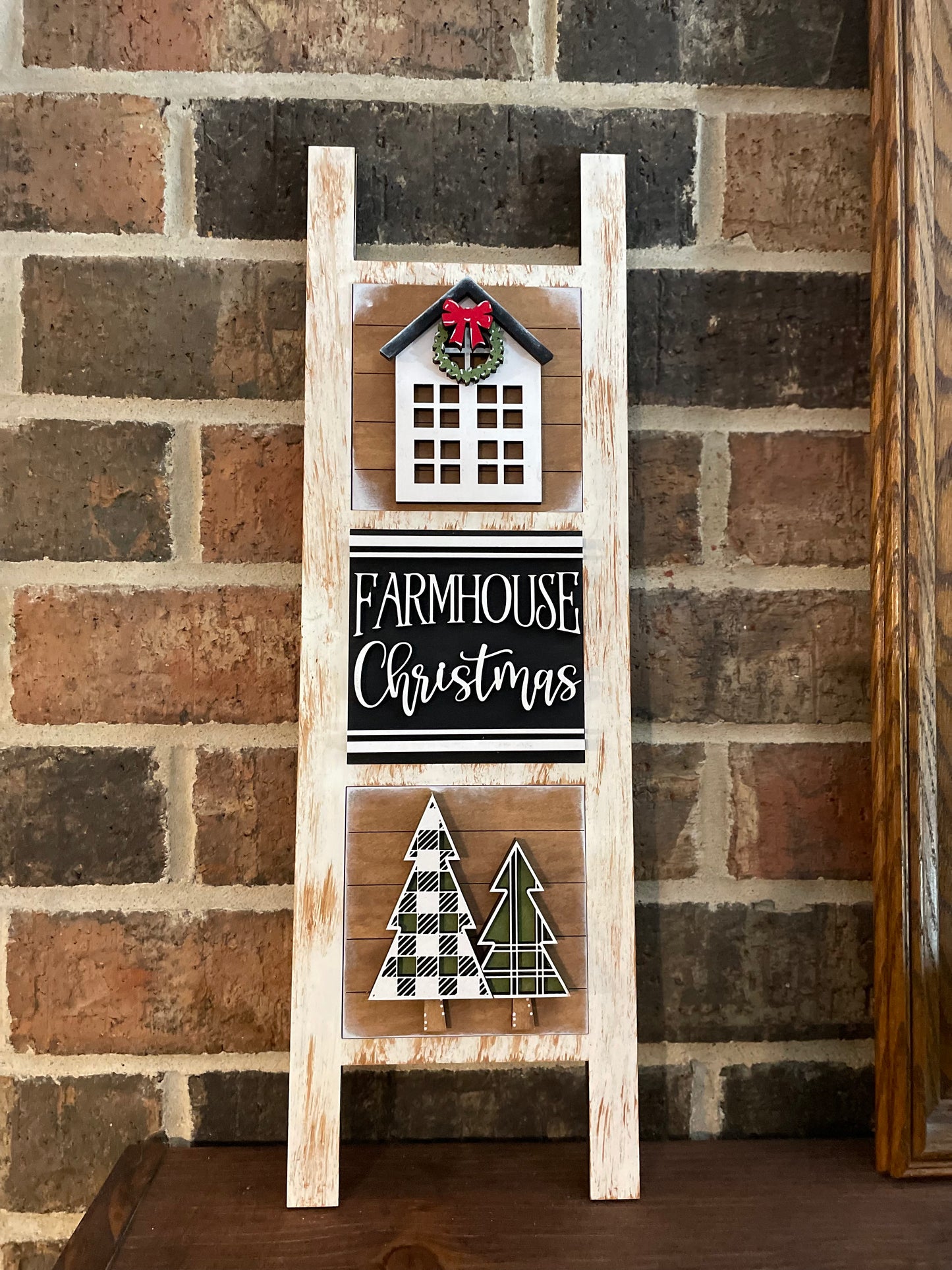 Interchangeable Leaning Ladder- Farmhouse Christmas