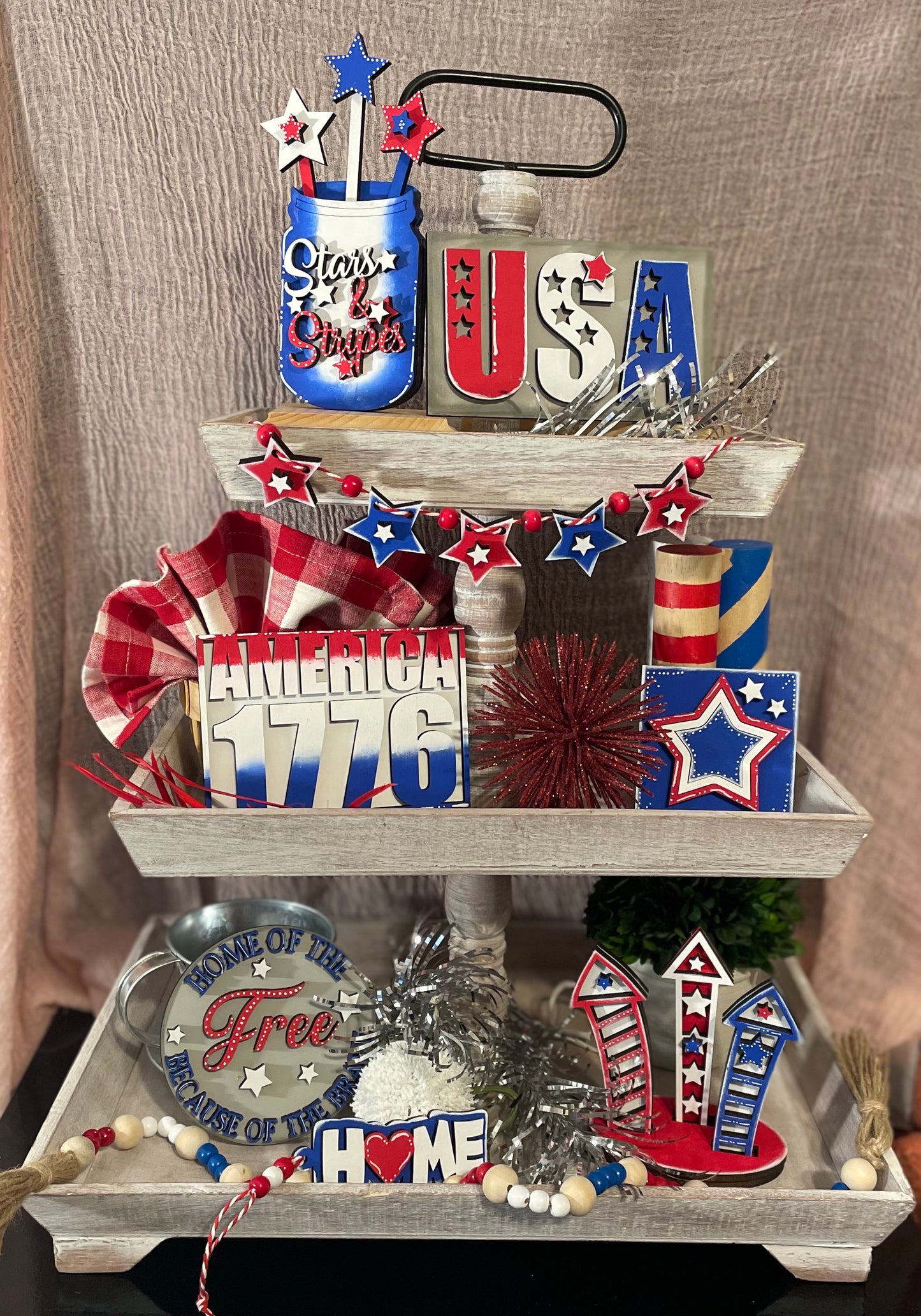Tiered Tray Set- Stars and Stripes