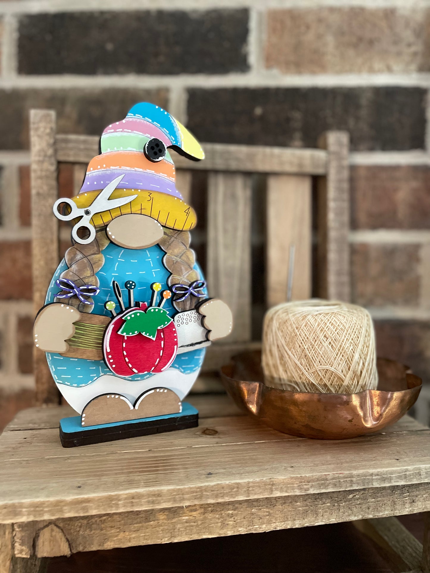 Gnome- Standing Quilting/Sewing