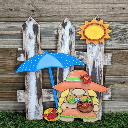Interchangeable Fence Set- Summer Girl Gnome