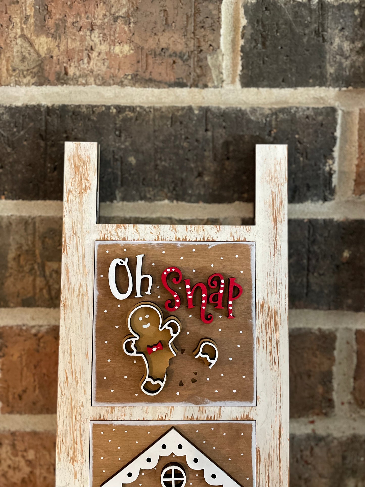 Interchangeable Leaning Ladder- Gingerbread