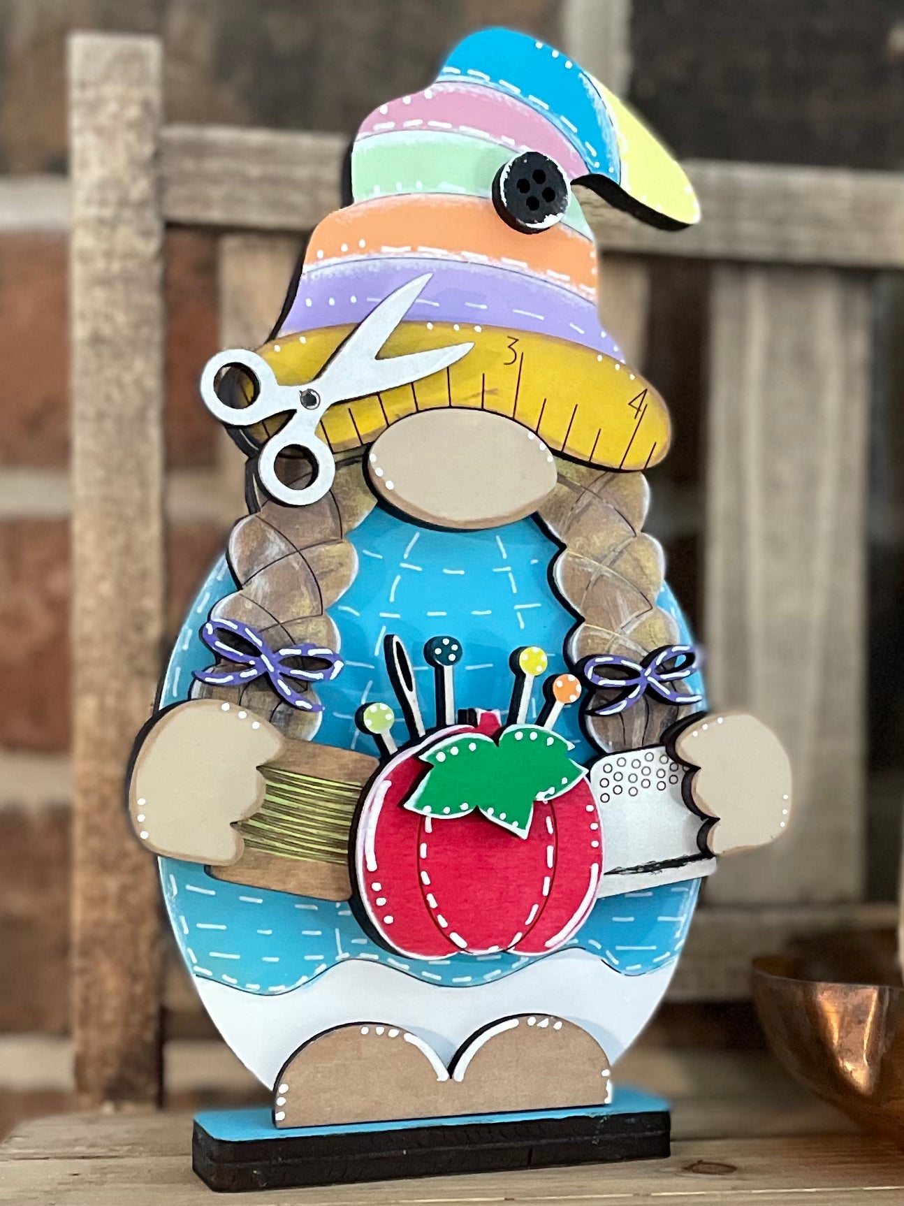 Gnome- Standing Quilting/Sewing