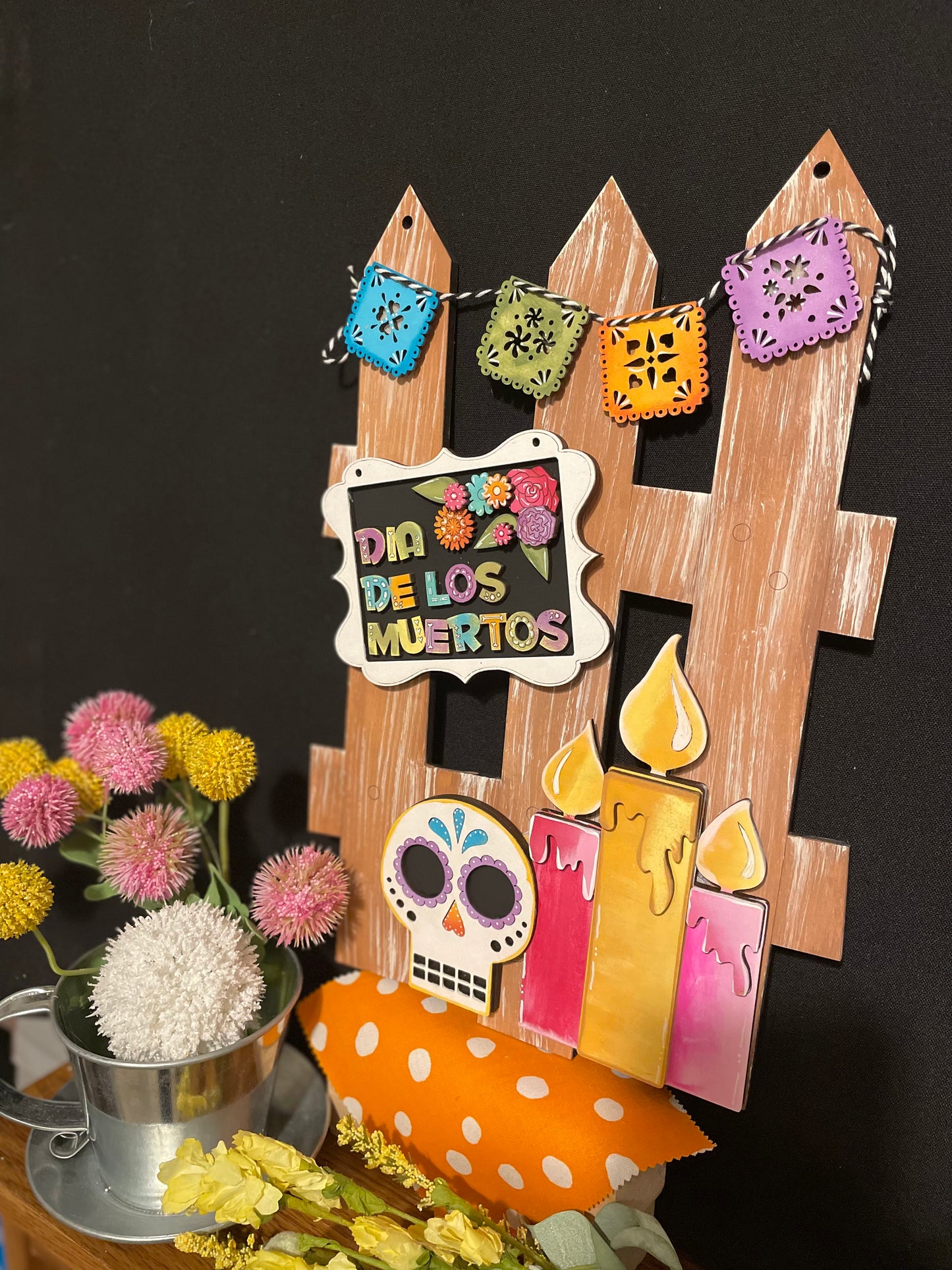 Interchangeable Fence Decor Dia de la Muertos