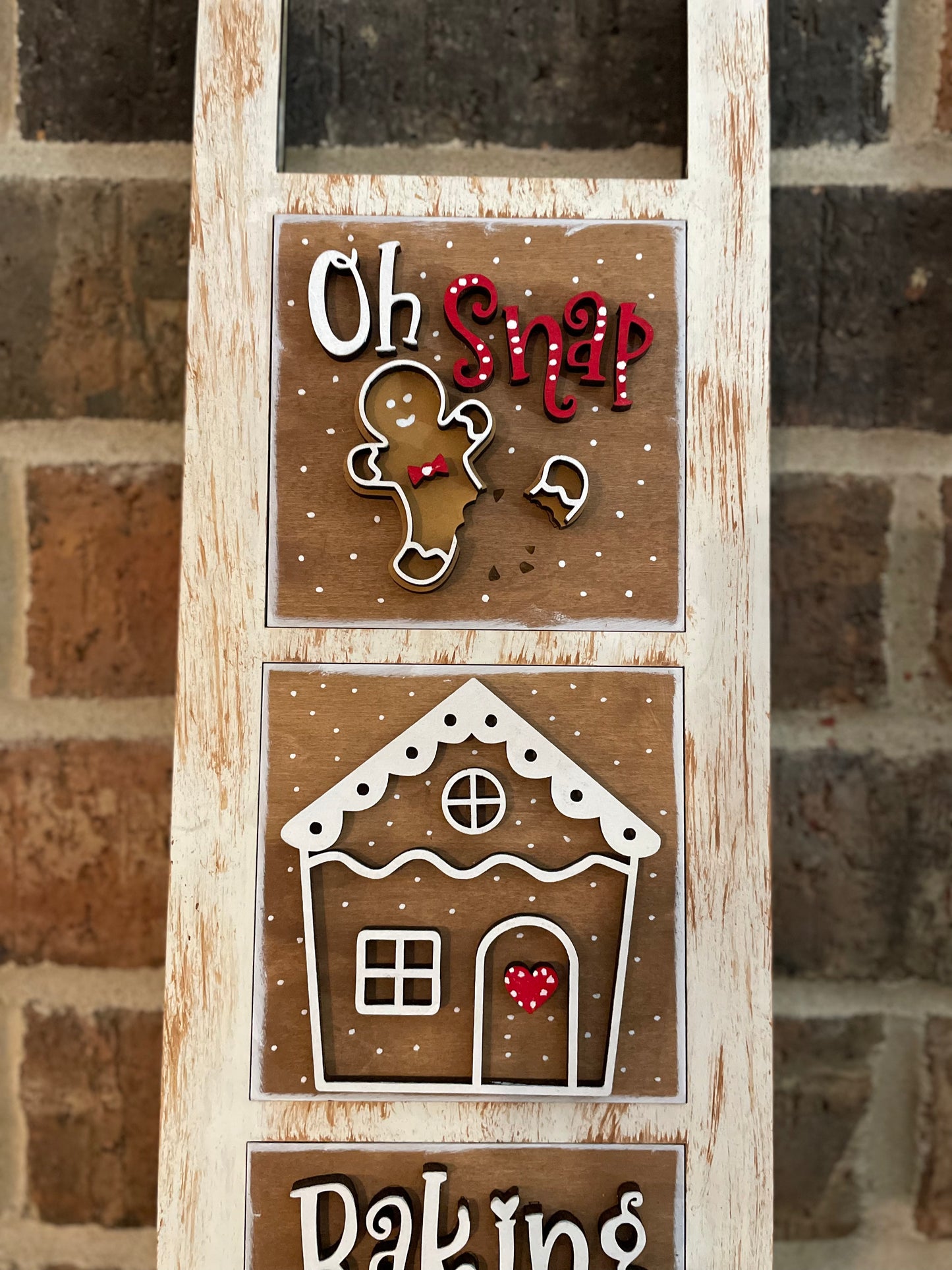 Interchangeable Leaning Ladder- Gingerbread