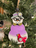 Ornaments- Jumbo Retro Snowman or Snowlady