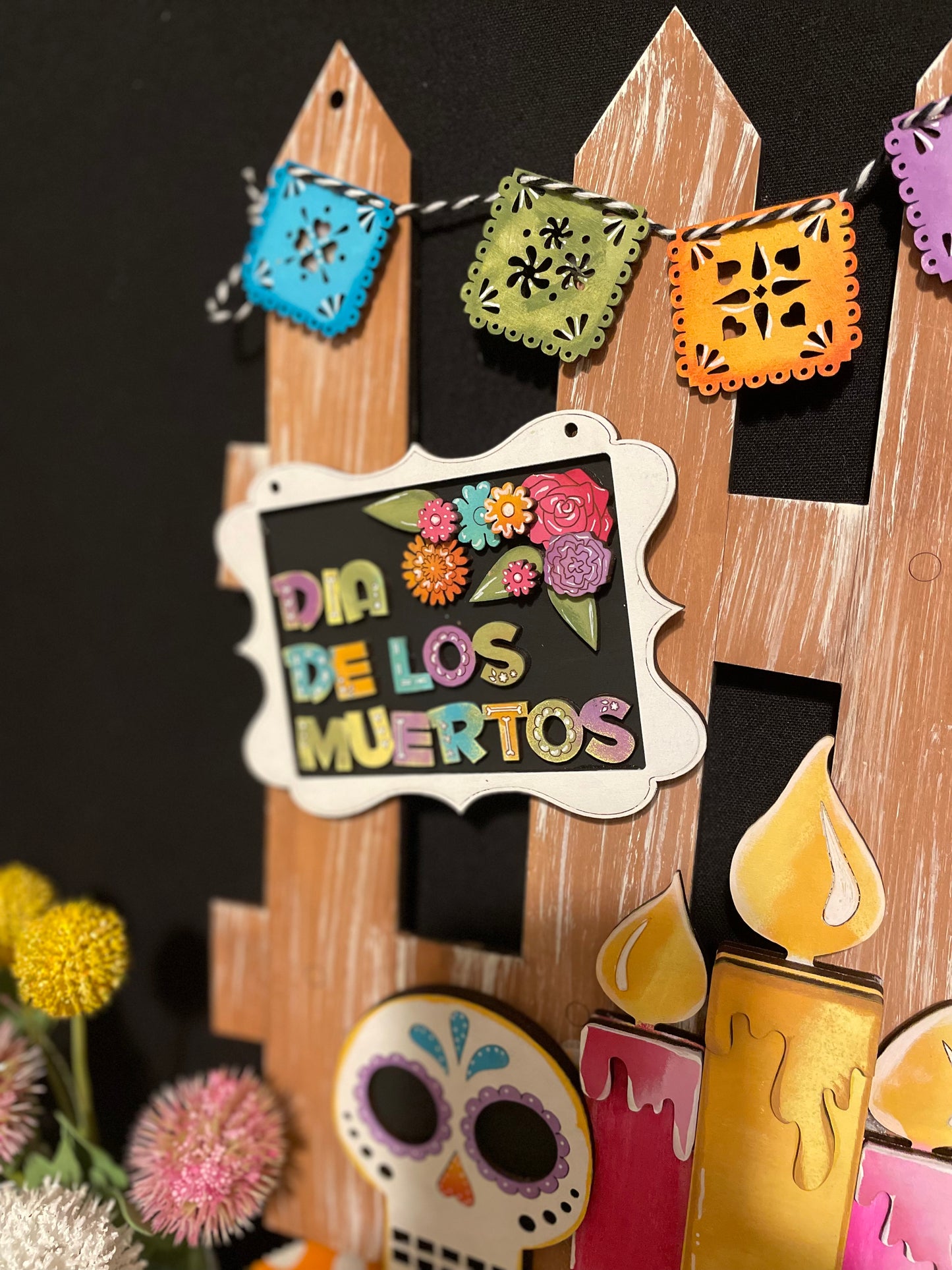 Interchangeable Fence Decor Dia de la Muertos