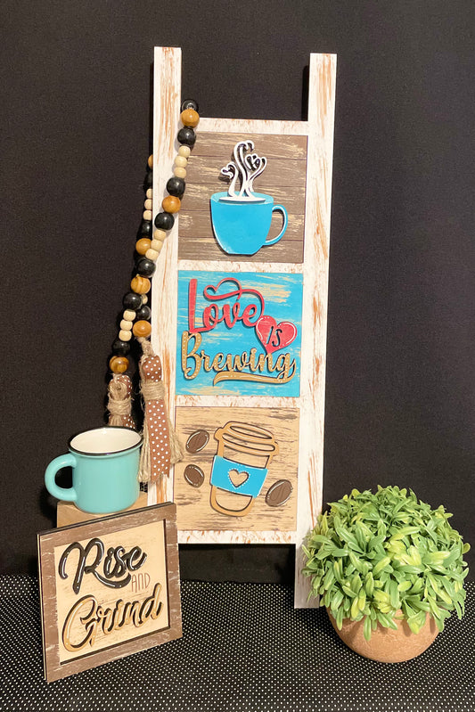 Interchangeable Leaning Ladder- Coffee #2