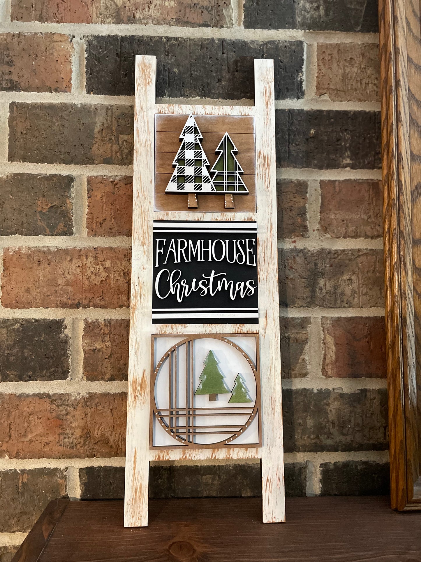 Interchangeable Leaning Ladder- Farmhouse Christmas