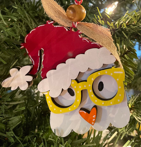 Ornaments- Chicken with Glasses