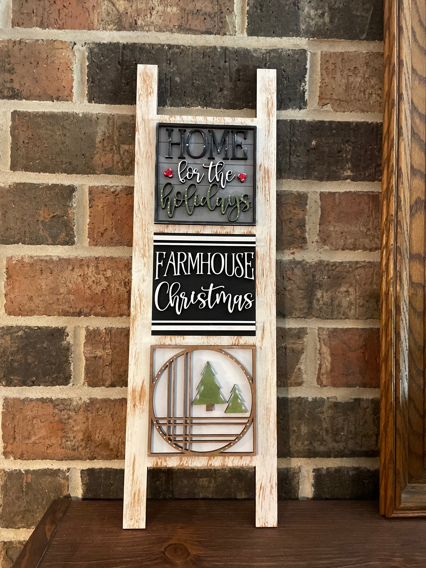 Interchangeable Leaning Ladder- Farmhouse Christmas