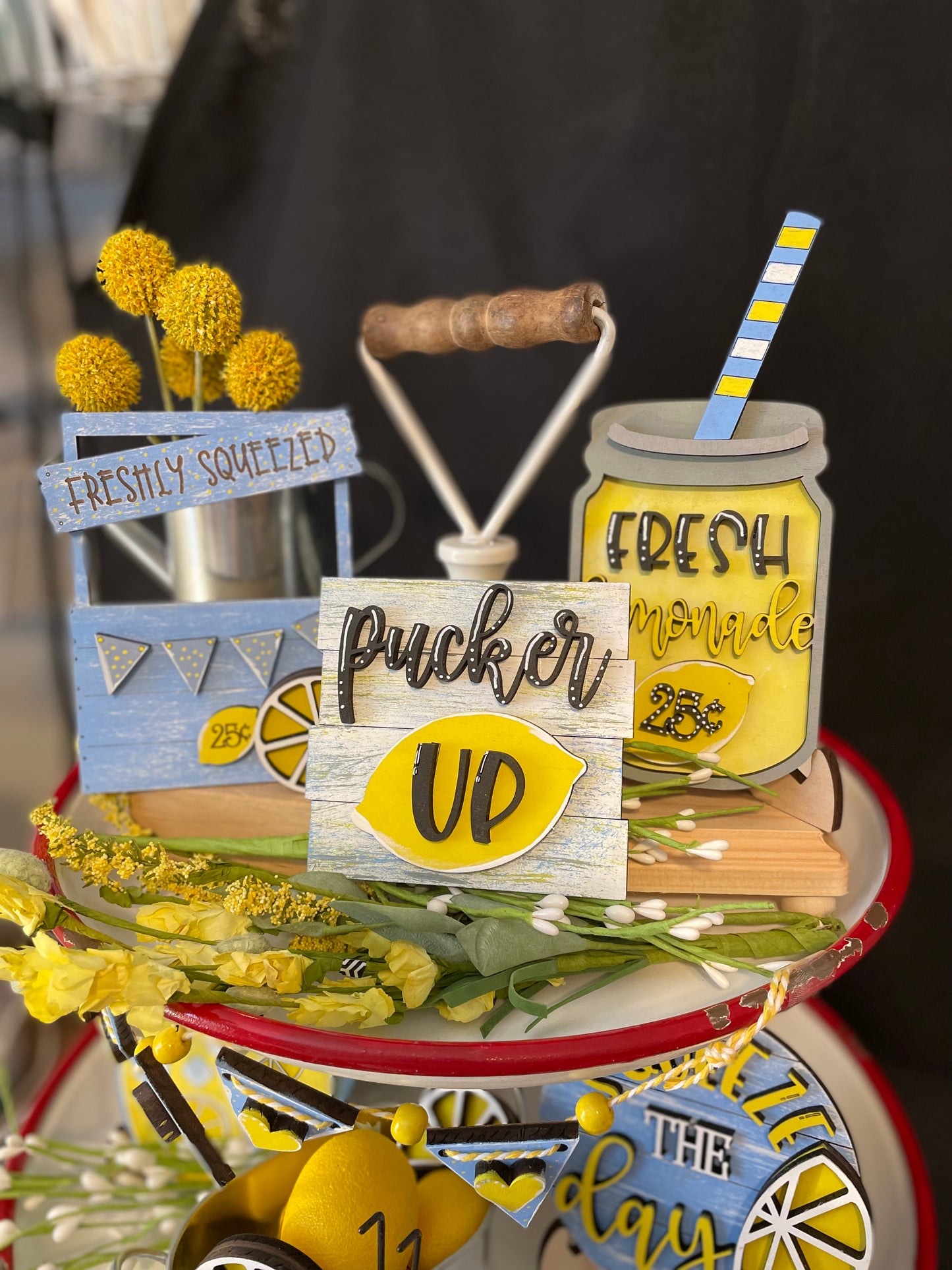 Tiered tray set- Lemonade Stand