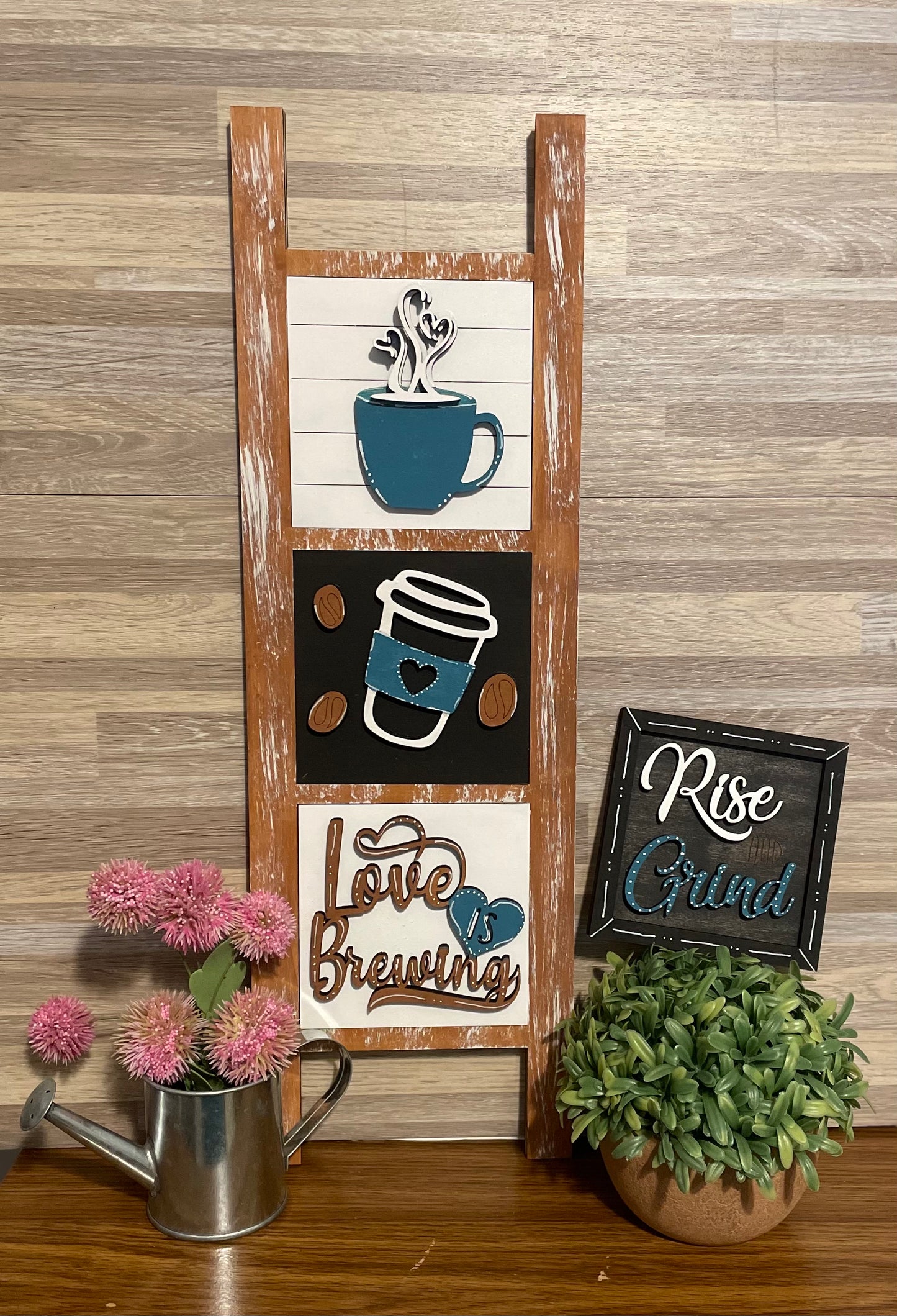 Interchangeable Leaning Ladder- Coffee