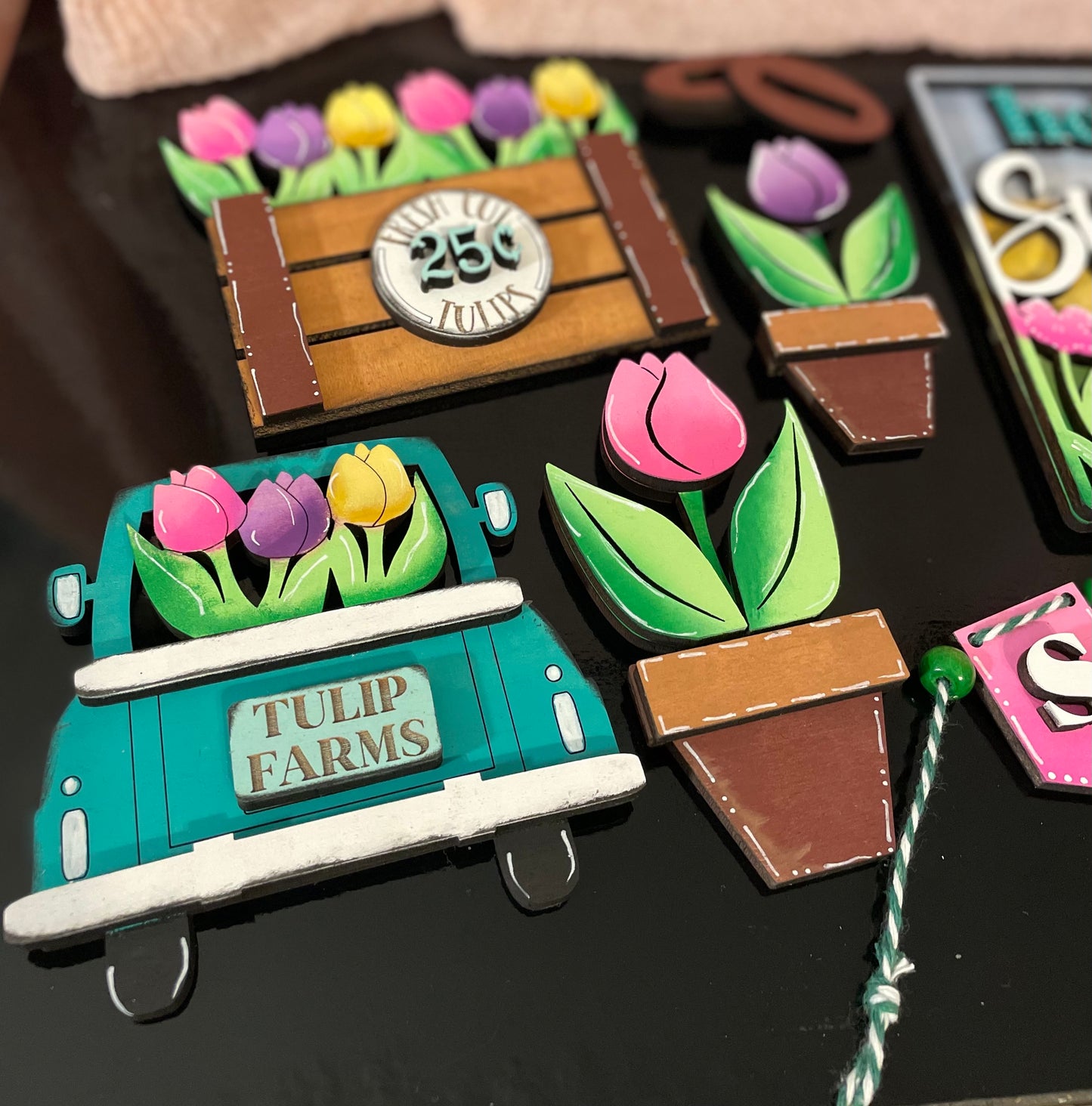 Tiered Tray Set- Spring Flower Market