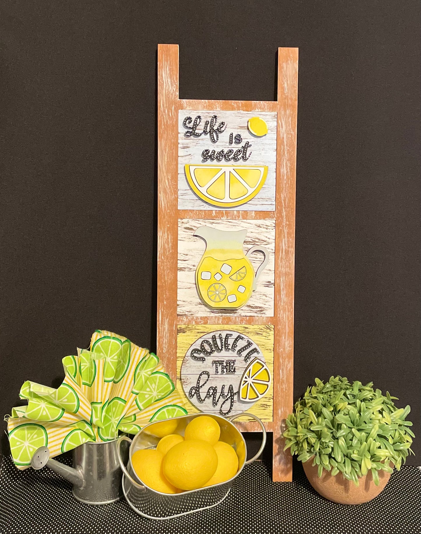 Interchangeable Leaning Ladder- Lemonade