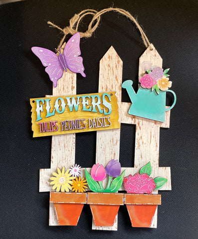 Interchangeable Fence Decor Spring Flowers