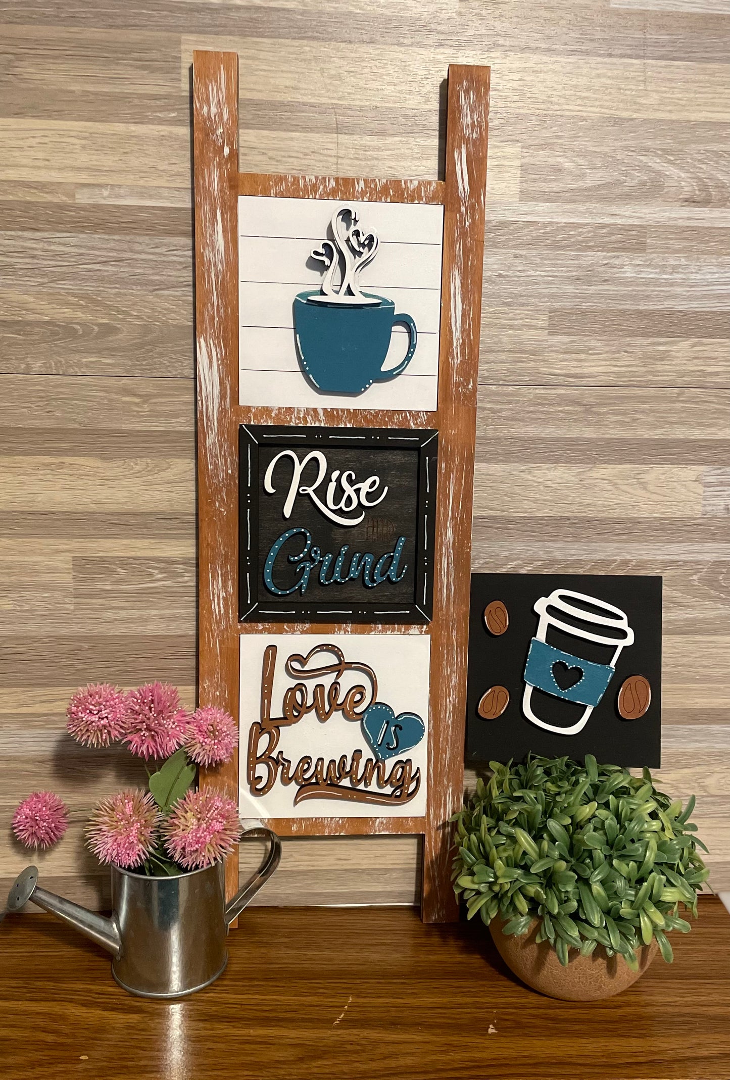 Interchangeable Leaning Ladder- Coffee