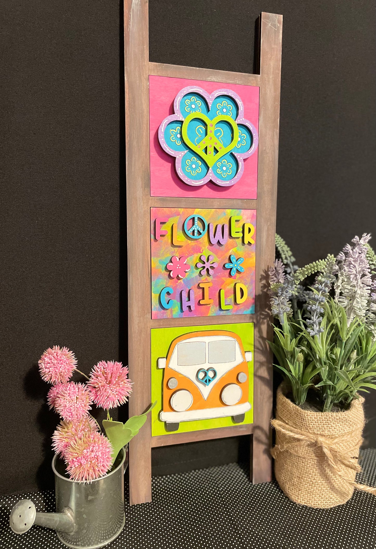 Interchangeable Leaning Ladder- Flower Child