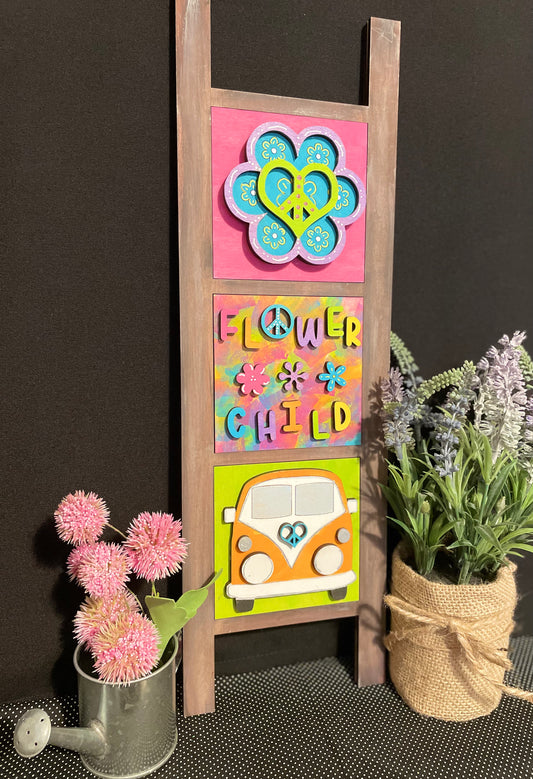 Interchangeable Leaning Ladder- Flower Child